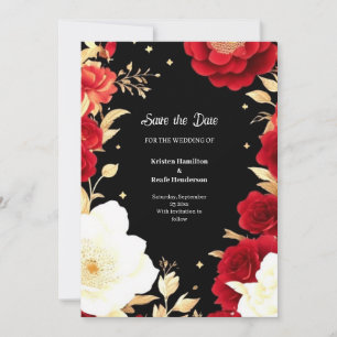 Florale Hochzeit Speichern Sie die Datumskarte Save The Date