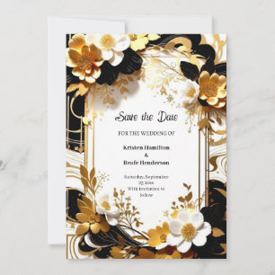 Florale Hochzeit Speichern Sie die Datumskarte Save The Date
