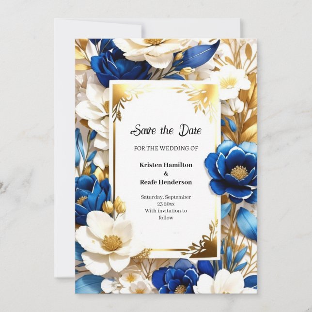 Florale Hochzeit Speichern Sie die Datumskarte Save The Date (Vorderseite)