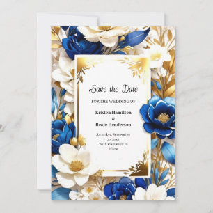 Florale Hochzeit Speichern Sie die Datumskarte Save The Date