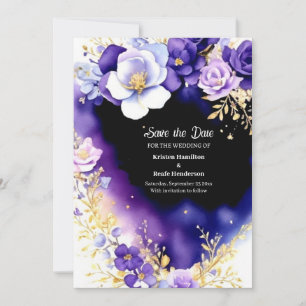 Florale Hochzeit Speichern Sie die Datumskarte Save The Date