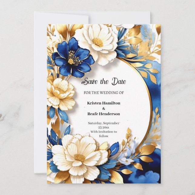 Florale Hochzeit Speichern Sie die Datumskarte Save The Date (Vorderseite)