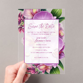 Florale Hochzeiten speichern das Datum Acryleinladungen