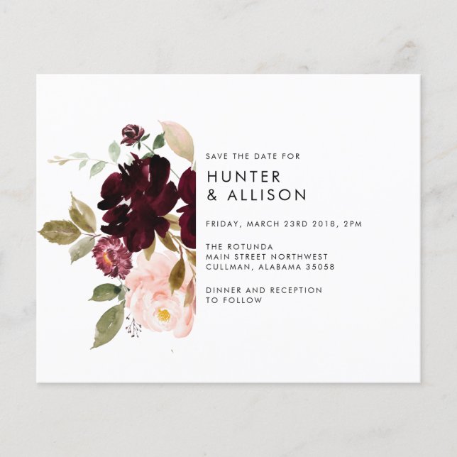 Florale Hochzeiten speichern das Datum Flyer (Vorne)