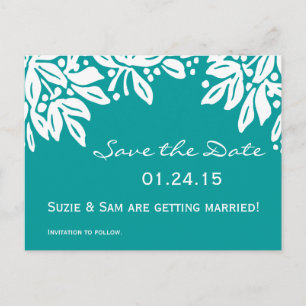 Florale Hochzeitmuster Ankündigungspostkarte