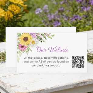 Florale Hochzeits-Sonnenblumen-Margareten-Wildblum Begleitkarte