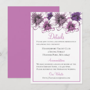 Florale Hochzeitsdetails Lila Orchidee Botanisch Einladung
