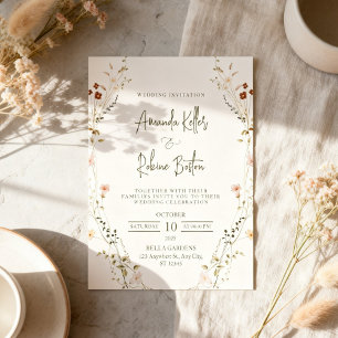 Florale Hochzeitseinladungsvorlage – Elegant Einladung