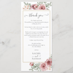 Florale Hochzeitsempfangs-Dankeskarten-Platzkarte Menükarte