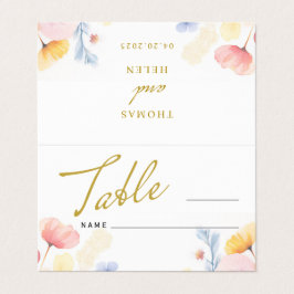 Florale Hochzeitskarte für die Tischnummer