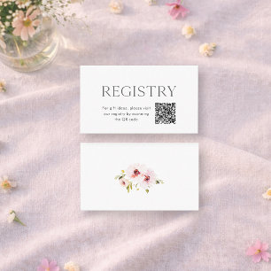 Florale Hochzeitsregister-Einlage mit QR-Code Begleitkarte