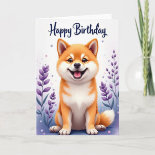 Florale Hunde-Geburtstagskarte Karte