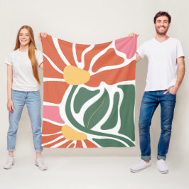 Florale Illustration Fleecedecke