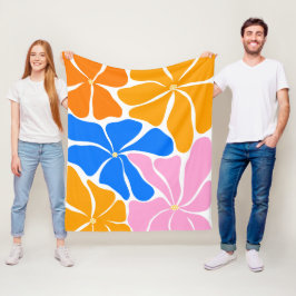 Florale Illustration Fleecedecke