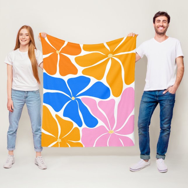 Florale Illustration Fleecedecke (Beispiel)