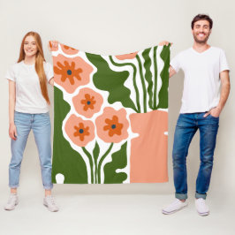 Florale Illustration Fleecedecke