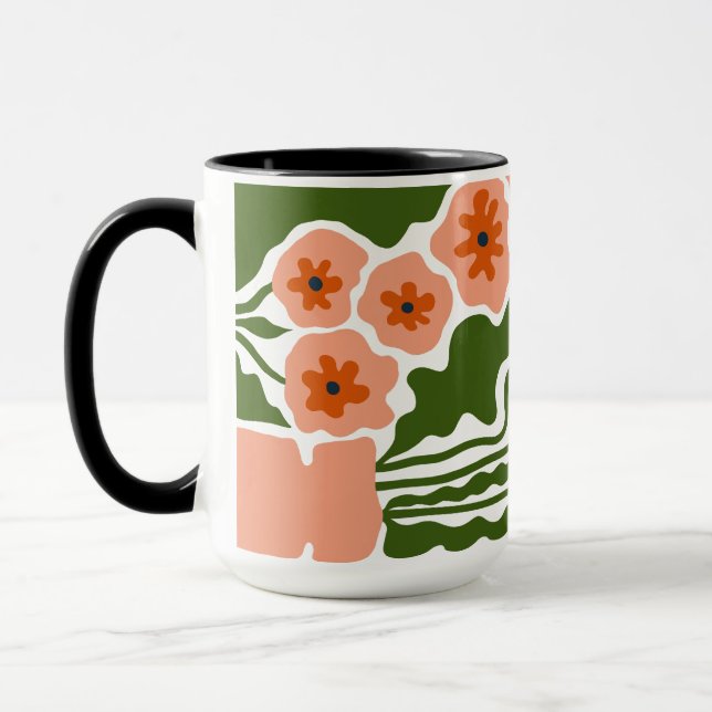 Florale Illustration Tasse (Links)