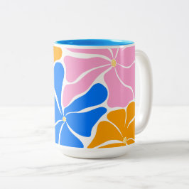 Florale Illustration Zweifarbige Tasse