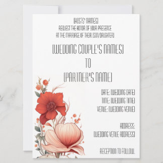 Florale illustrative Deco-Einladung Einladung