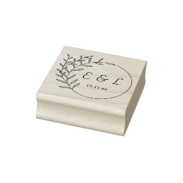 Florale-Initialen-Personalisierung Gummistempel