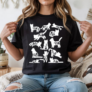 Florale Katzensilhouette Botanische Katzenliebha Tri-Blend Shirt