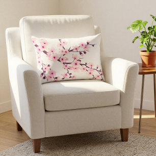 Florale Kirschblüten Rosa Hintergrund ändern Zierkissen