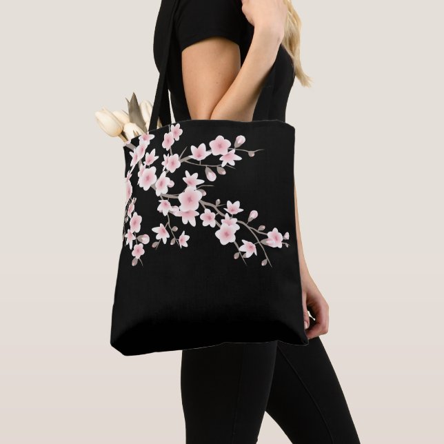 Florale Kirschblüten-Rosa-Schwarz (Von Nahem)