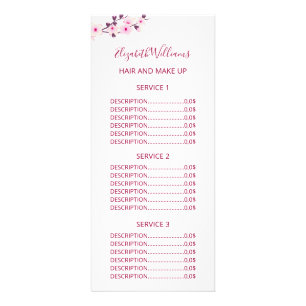 Florale Kirschblüten-Rosa-Weiße-Servicepreise  Werbekarte
