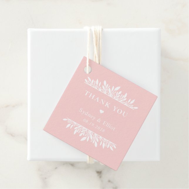 Florale Klammern EDITABLE FARBE Gastgeschenk Hochz Geschenkanhänger (Beispiel)