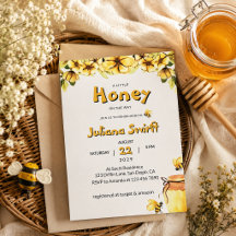 Florale Kleine Honigbiene Waben Baby Shower