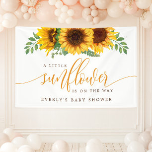 Florale kleine Sonnenblume auf dem Weg Baby Shower Banner