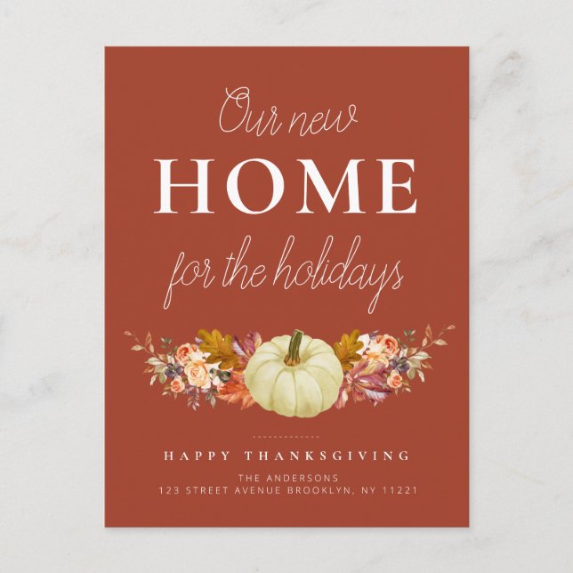 florale Kürbisverschiebung Postkarte (Vorderseite)