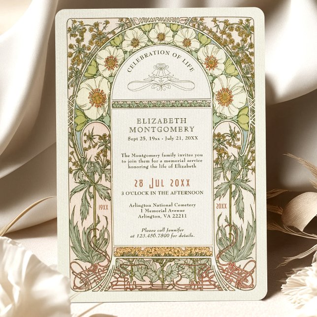 Florale Lebensfeier von Alphonse Mucha Einladung (Von Creator hochgeladen)