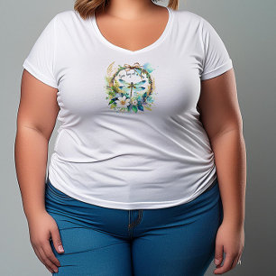 Florale Libelle Einen Tag nach dem anderen Große Größe T-Shirt