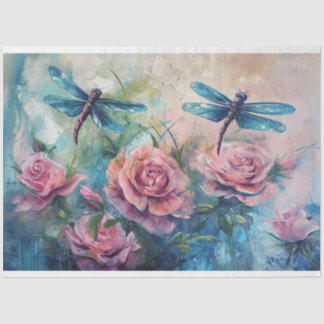 Florale Libelle Pastell Ätherisch Whimsical Seidenpapier