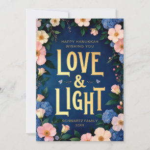 Florale Liebe und leichte Hanukkah-Karte Feiertagskarte