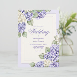 Florale lila Wasserfarbe moderne Hochzeitseinladun Einladung