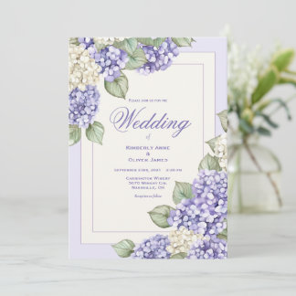 Florale lila Wasserfarbe moderne Hochzeitseinladun Einladung