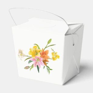 Florale Lilienblumen - Rosa, Orange Gelb Hochzeit Geschenkschachtel