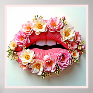 Florale Lippenkunst Poster