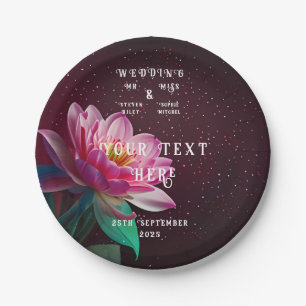 Florale Lotus Hochzeitssuite Sternennacht Romant Pappteller