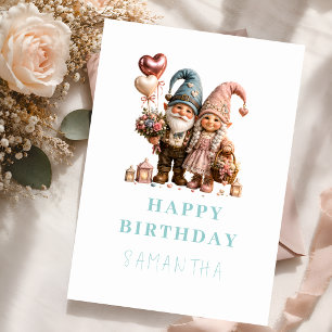 Florale Luftballons & Cottagecore Geburtstag Karte