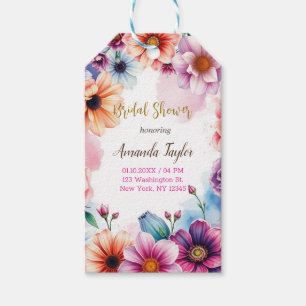 Florale minimalistische Kalligrafie Brautparty-Kar Geschenkanhänger