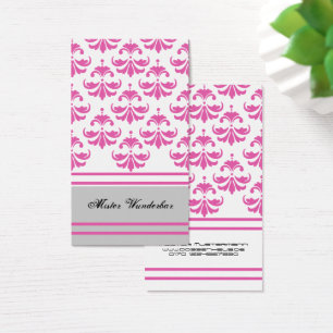 Florale moderne rosa graue Dogge Visitenkarten