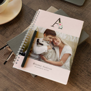 Florale Monogramm-Galerie mit 4 Fotos Notizbuch