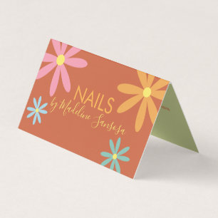 Florale Nageltechnikerin Groovy Visitenkarten