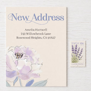 Florale neue Adressmitteilung Umzug Postkarte