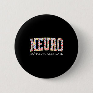 Florale Neuro-Intensivstation Krankenschwester Geh Button