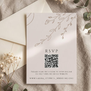Florale neutrale Online-QR-Code-Hochzeitswebsite R Einladung