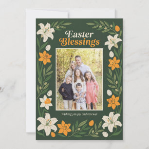 Florale Oster-Fotokarte - Personalisierte Botani Einladung